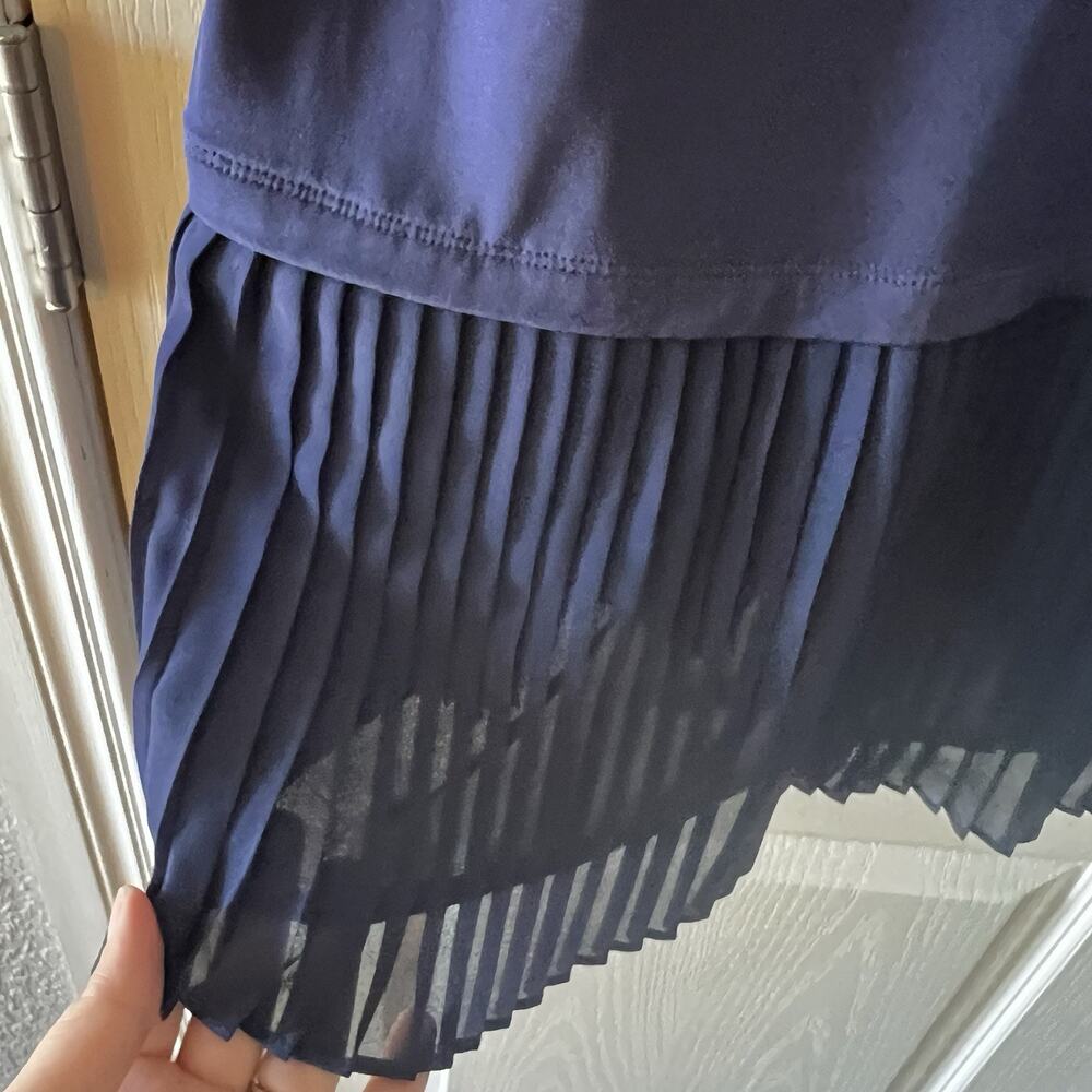 Michael Kors Dress Womens M Navy Blue Sleeveless Pleated Hem Tank Career - Picture 5 of 10